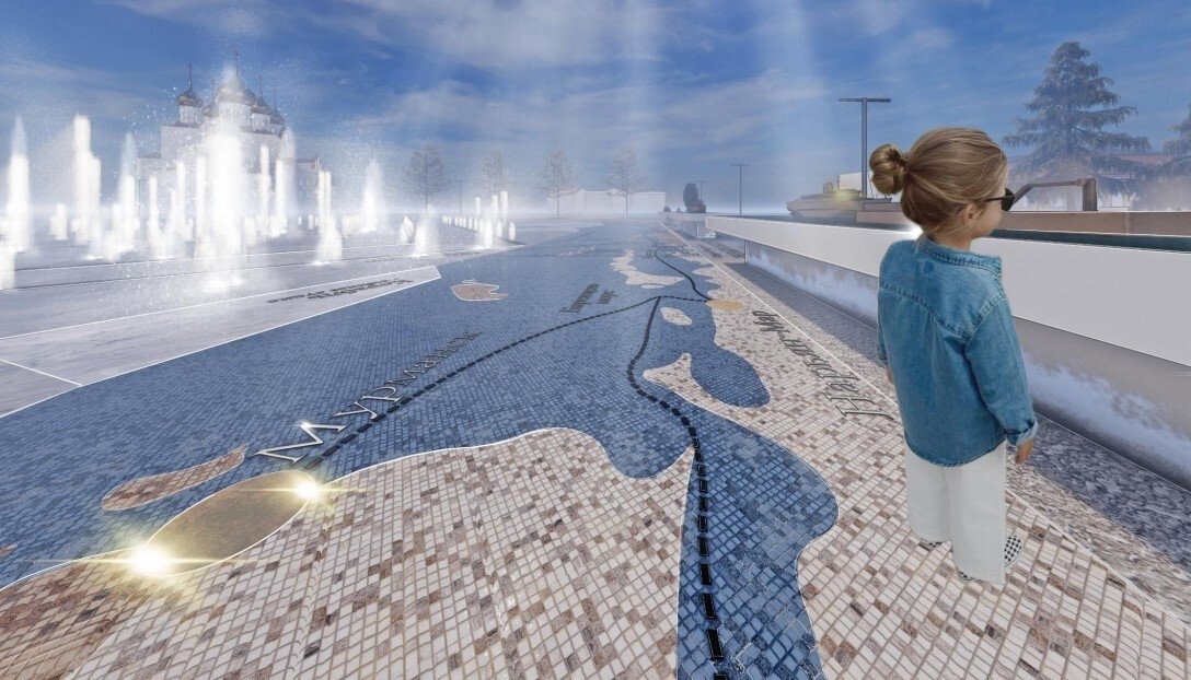 Мозаика Северного морского пути украсит фонтан у Дворца спорта в Архангельске