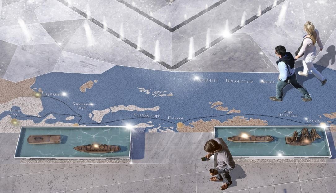 Мозаика Северного морского пути украсит фонтан у Дворца спорта в Архангельске Мозаика Северного морского пути украсит фонтан у Дворца спорта в Архангельске