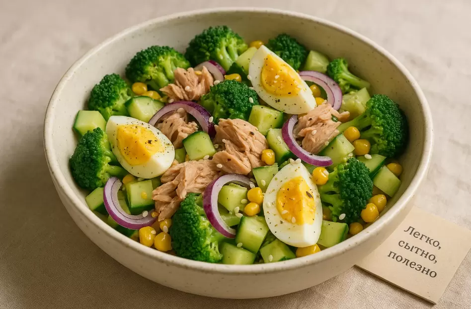 Салат с брокколи и тунцом: просто, вкусно и полезно