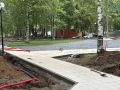 В Новодвинском городском парке культуры и отдыха ведется обустройство тротуаров и сетей уличного освещения