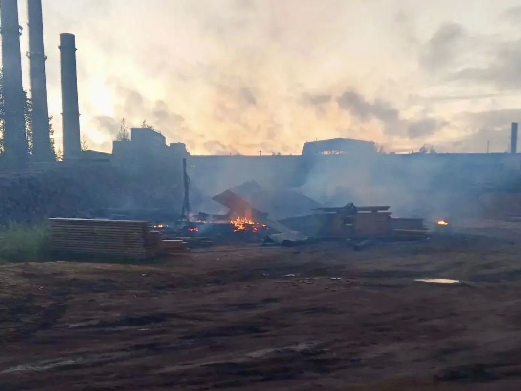 В Плесецком округе ночью сгорел цех частной пилорамы В Плесецком округе ночью сгорел цех частной пилорамы
