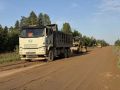 В Мезенском округе на трассе Архангельск – Белогорский – Пинега – Кимжа – Мезень продолжаются работы по устройству выравнивающего слоя
