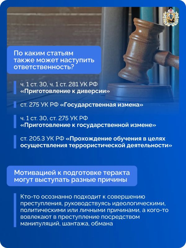 Подготовка к совершению теракта — уже уголовное преступление Подготовка к совершению теракта — уже уголовное преступление