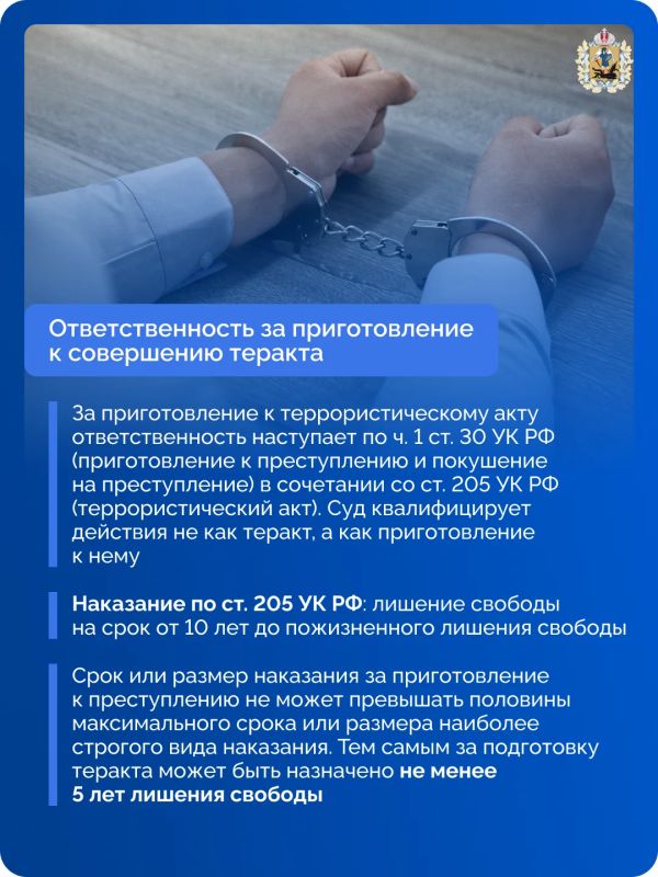 Подготовка к совершению теракта — уже уголовное преступление Подготовка к совершению теракта — уже уголовное преступление
