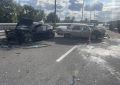 На Краснофлотском мосту в Архангельске столкнулись два автомобиля