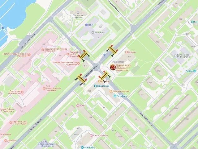 В Архангельске на несколько дней полностью перекроют движение на перекрестке Троицкого проспекта и улицы Комсомольской
