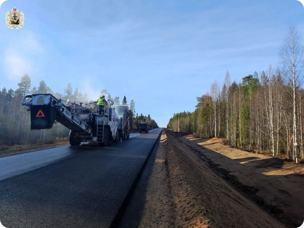 Капремонт участка трассы Архангельск – Онега выполнен на 80% Капремонт участка трассы Архангельск – Онега выполнен на 80%